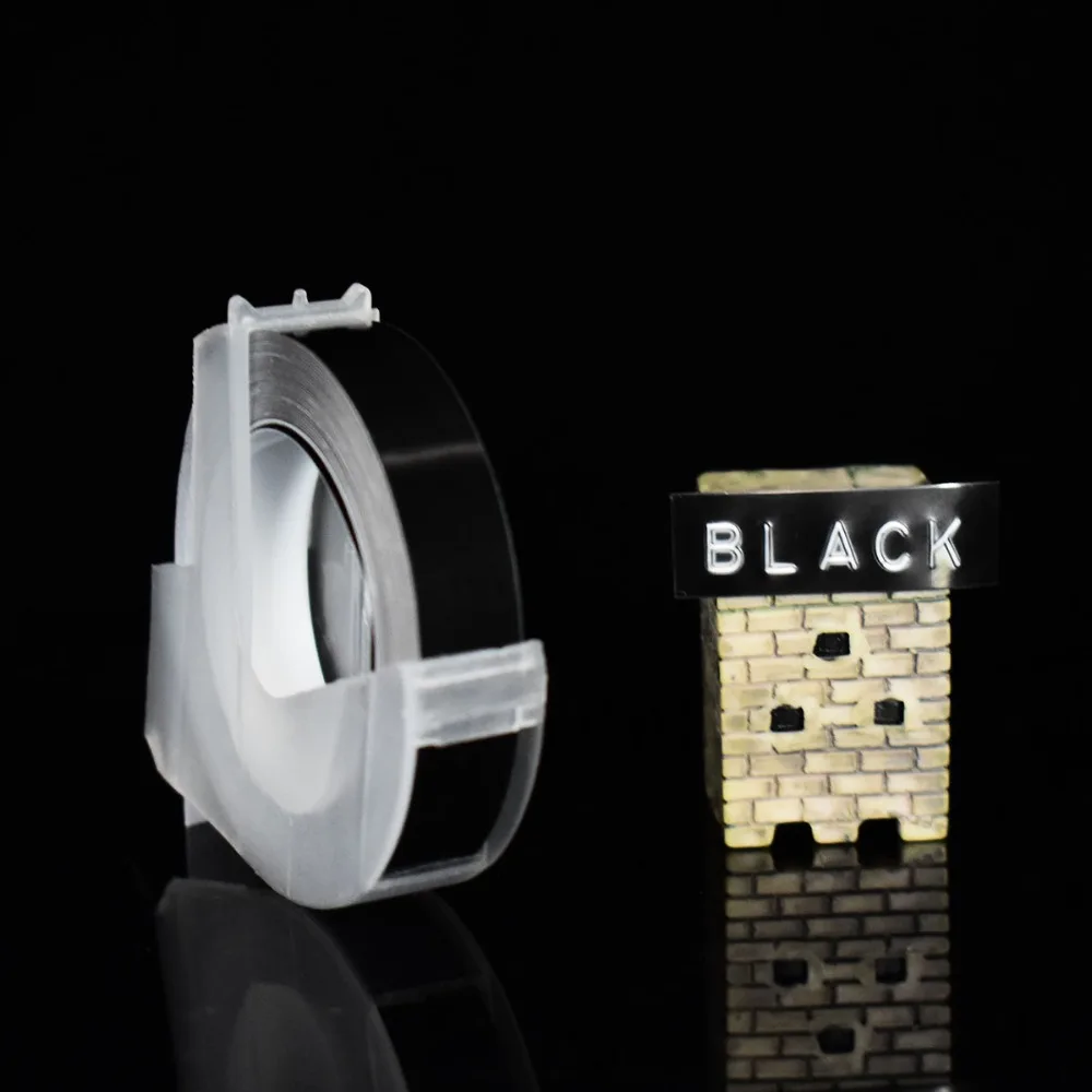 CIDY 1 pcs أسود اللون متوافق DYMO 3D البلاستيك النقش إكسبرس تسمية 9mm * 3 m ل DYMO 1610/1575 النقش طابعة موتكس E101 CIDY 1 pcs أسود اللون متوافق DYMO 3D البلاستيك النقش إكسبرس تسمية 9mm * 3 m ل DYMO 1610/1575 النقش طابعة موتكس E101