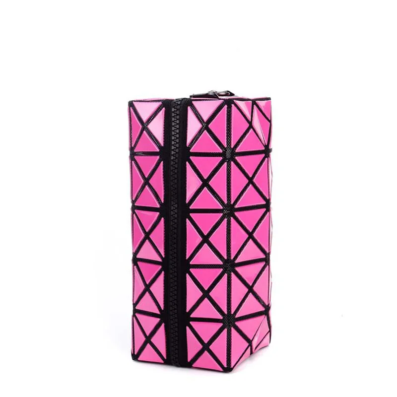Fashion Portable Makeup Bag Folding Package PU Leather Makeup Bags Women Geometric Zipper Cosmetic Bag Mini Bolso Organizer Bags (7)