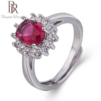 

Bague Ringen Fashion Created Ruby Rings 100% Real 925 Sterling Silver Jewelry For Women Charms Party Accessories