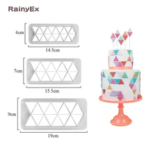 Комплект одежды из 3 предметов Геометрия помадка плесень ножики для разрезки торта Печенье Фондант для форм кекса чудодейственное, с ПВА украшения для выпечки Кондитерские инструменты