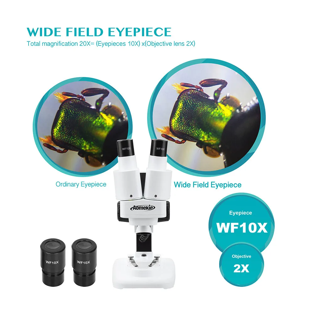 AOMEKIE 20X стерео микроскоп с держателем для телефона для PCB припоя руды наблюдения насекомых инструмент для ремонта мобильного телефона светодиодный светильник HD Vision
