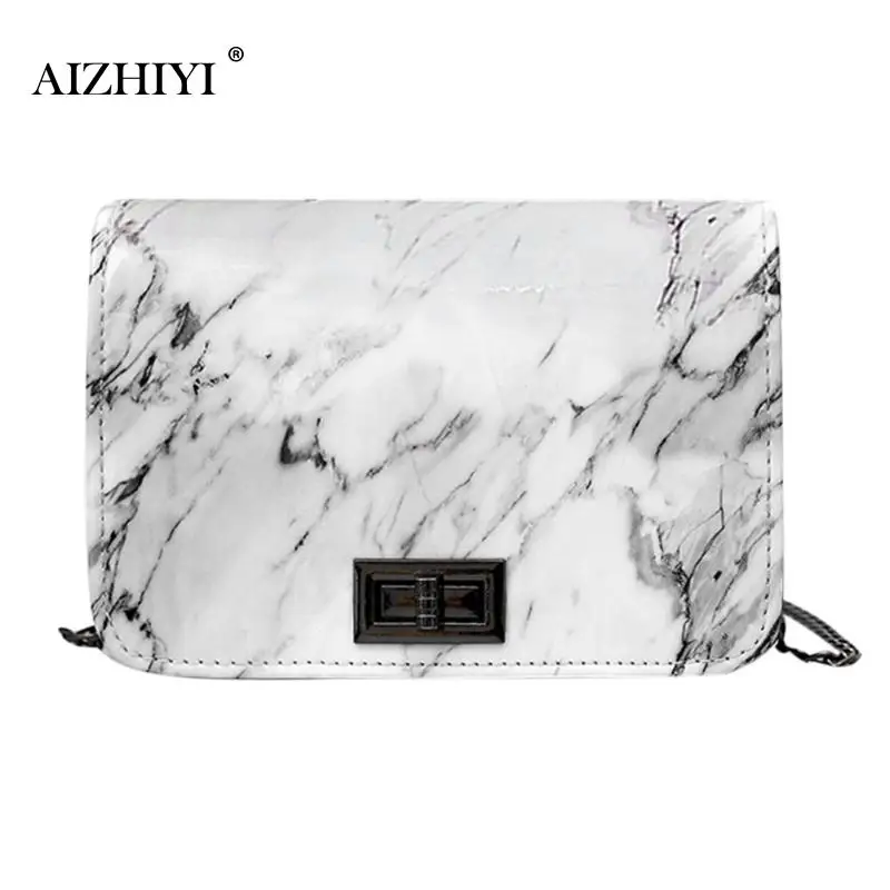 

Marble Patent Leather Patchwork Shoulder Bag Creative Women Handbag Clutch Bag Chain Female Messenger Crossbody Bags for2019