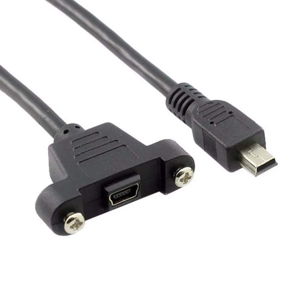 Крепление на панель тип USB 2 0 Mini B штекер Женский кабель с винтами 1 фут