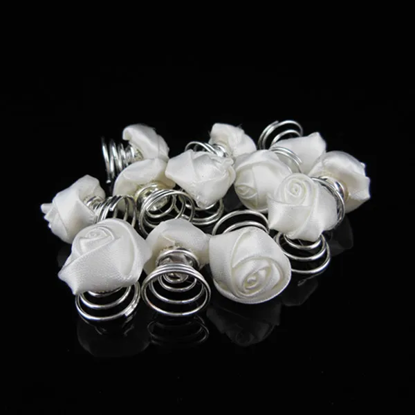 

100pcs New White Rose Handmade Bridal Floral Hairpin Hair Accessory For Wedding Prom bridesmaid Hair Hairgrips Hair Accessory