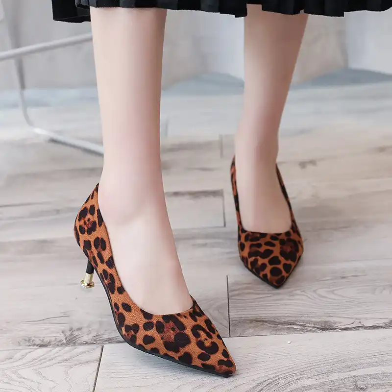 office leopard heels