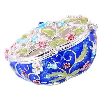 

Enameled Flower Ring Jewelry Holder Storage Box Home Decorative Gifts Box