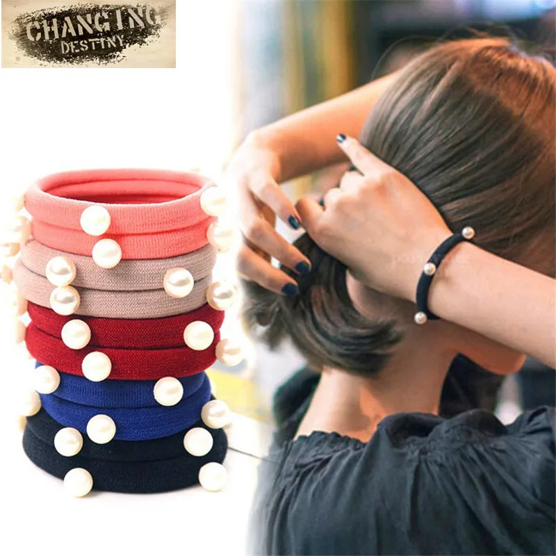 

10 Pcs / Lot Girl Headdress Clothing Accessories High Elastic Rubber Band Woman Hair with Headwear
