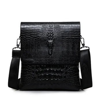 

Luxury Leather Men Bag Business Casual Alligator Shoulder Bag For Male Messenger Bag Crocodile Grain Crossbody Bags