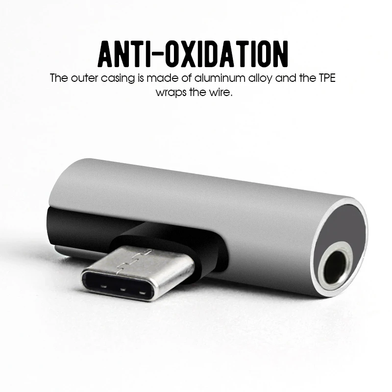 USB Type C to 3.5mm For Xiaomi Mi8 Mix 2 Huawei P20 Typc C Aux 2 in 1 Headphone Adapter Dual Jack Splitter Audio Converter Line