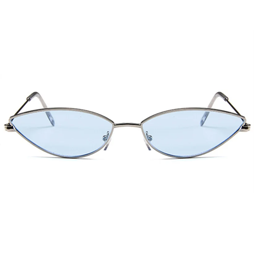 KUJUNY, женские солнцезащитные очки "кошачий глаз", милые, сексуальные, брендовые, дизайнерские, летние, Ретро стиль, маленькая оправа, черные, красные, кошачий глаз, солнцезащитные очки - Цвет линз: Blue
