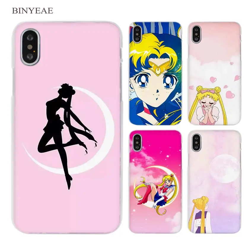 BINYEAE Sailor Moon Anime Clear Cell Phone Case Cover for