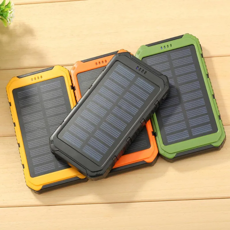 Fetile power Bank 10000 мАч Солнечный внешний аккумулятор Экстремальный аккумулятор мобильного телефона чехол зарядное устройство двойной USB светодиодный для iPhone Xiaomi redmi - Цвет: Зеленый