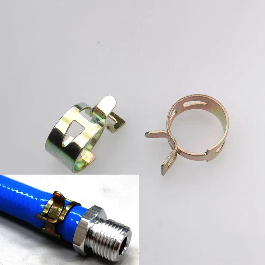 10pcs 12mm 15/32" Fuel Spring Clip Action Hose Lines Fitting Clamps Metal Car Styling Auto Parts