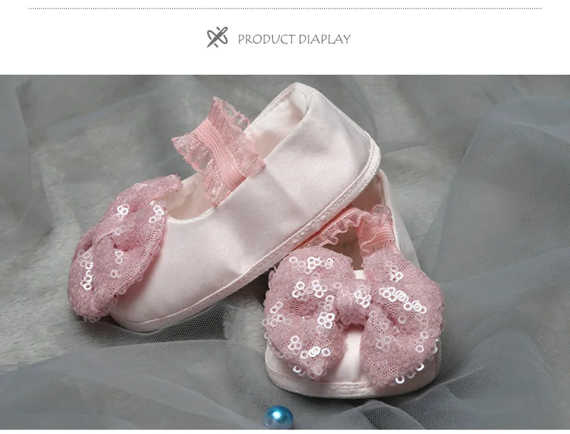 Dollbling/розовые \ T пинетки Эластичная лента застежка Шнуровка с бантиком удобные безопасности нескользящая Мягкая подошва открытые сезон для девочек, детская обувь