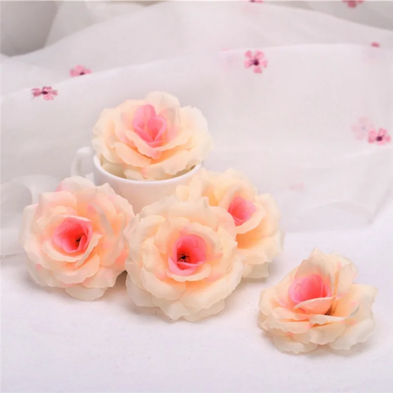 5pcs/set Artificial Floral Silk Roses Romantic Artificial Flowers for Home Garden Party Wedding Decoration