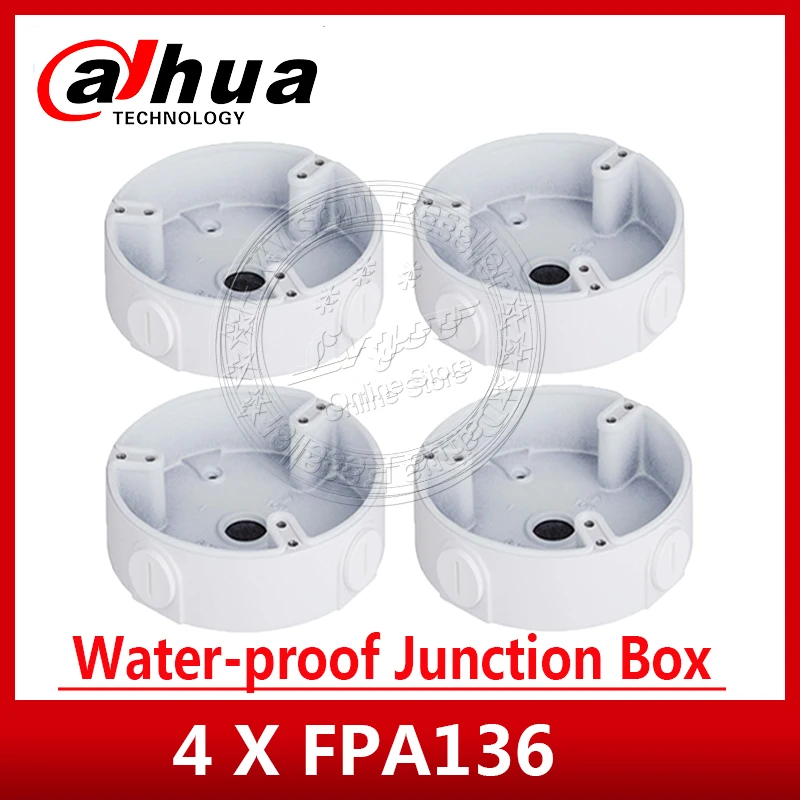 

4 Pieces/Lot Dahua Original PFA136 Waterproof Junction Box Aluminium Bracket for IPC-HDW4433C-A IPC-HDW4233C-A CCTV POE Camera