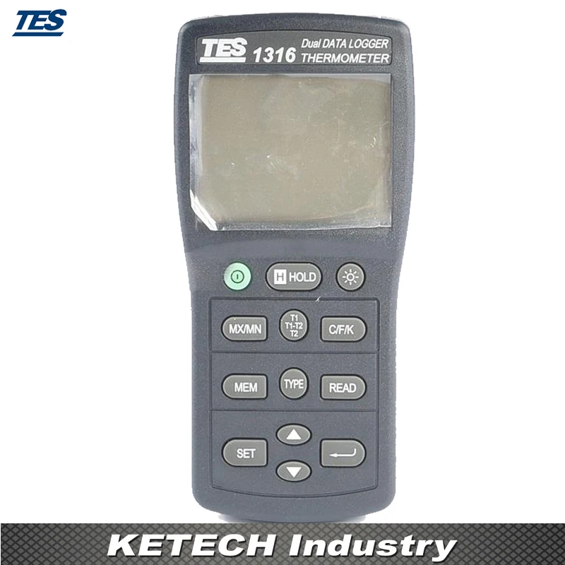 

7500 DataLogging Capacity Dual Input Function Industrial Thermocouple Thermometer TES1316