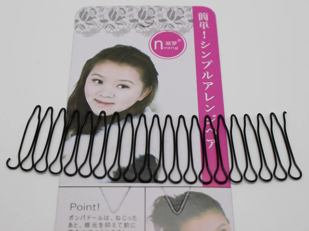 8 Pcs Black Fringe Invisible Hair Clip Comb Hairpin Bobby Pin Headband