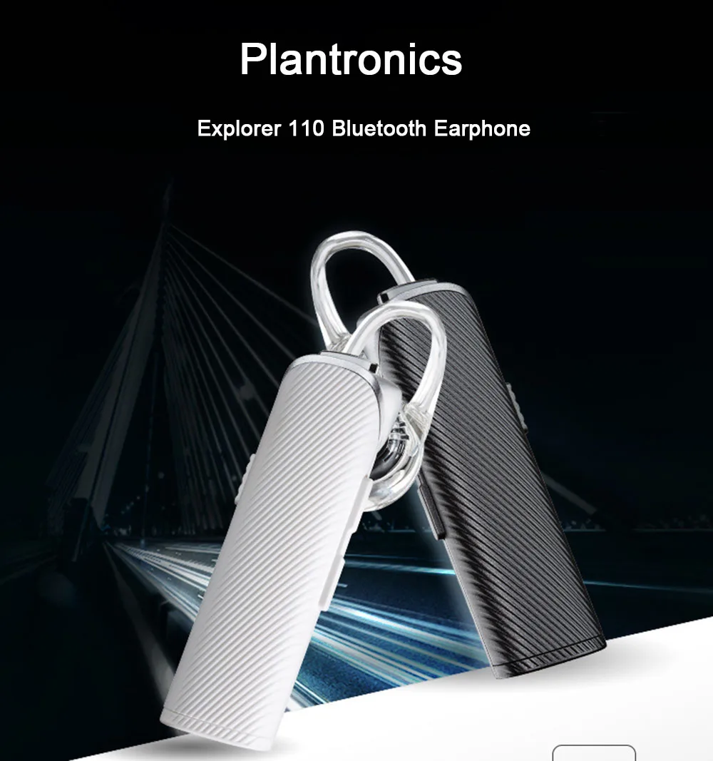 Беспроводные наушники Plantronics Explorer 110 с Bluetooth, голосовой набор с держателем гарнитуры, автомобильный зарядный микрофон для Ios Android