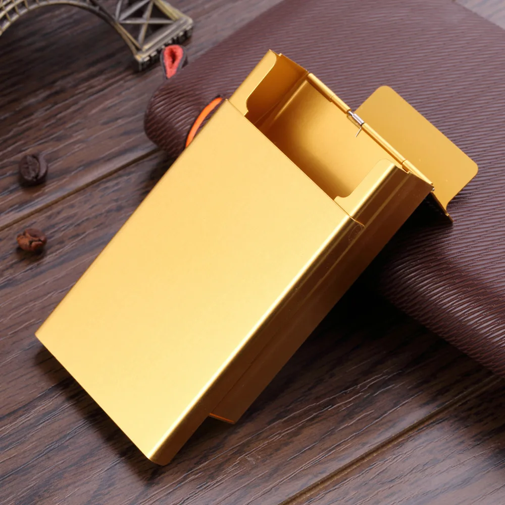 

Cigarette Storage Box Case Push Open Aluminum Cigar Cigarette Tobacco Holder Cigarette Accessories