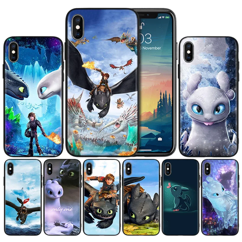 

Toothless How To Train Your Dragon Soft TPU Black Silicone Case Cover for iPhone 7 8 XS Max XR X 6 6S 5 5C 5S SE Plus