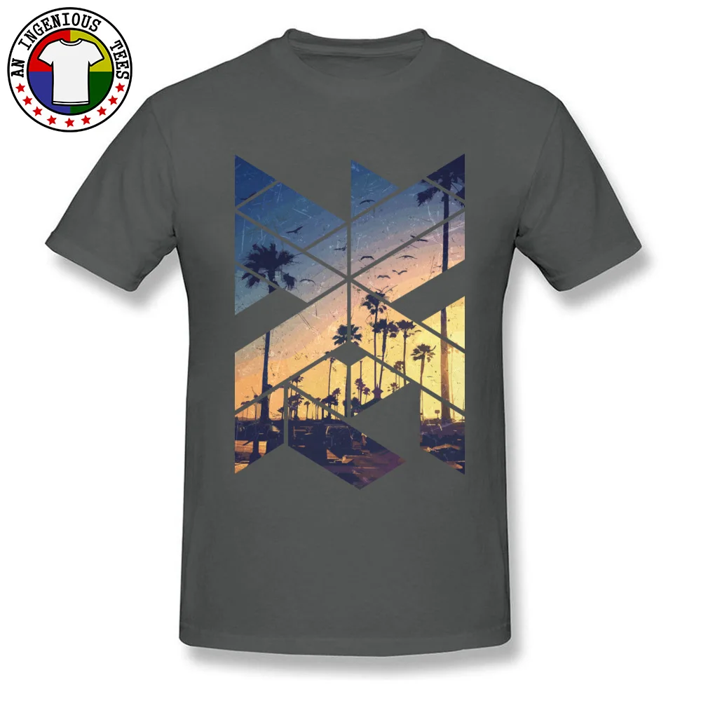 cosie T Shirt Classic Round Collar Vintage Palm Beach Geometric Cotton Men Tops Tees Family Short Sleeve Tees Drop Shipping Vintage Palm Beach Geometric carbon