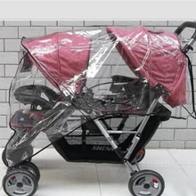 Коляска, дождевик для близнецов, коляска, зонт для детских колясок, Универсальный водонепроницаемый передний и задний дождевик, Пылезащитный колпак, 1 шт