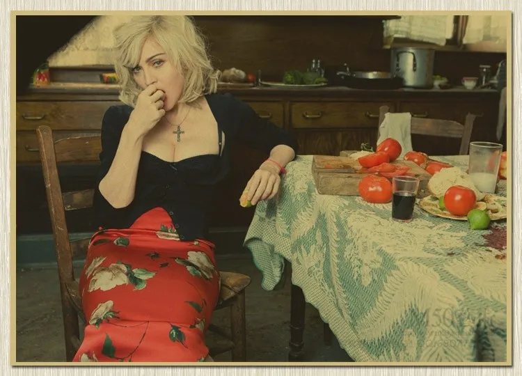 

Nostalgic Vintage Movie Sexy poster Madonna singer wall sticker home decoration retro old Paper Painting for bar pub cafe