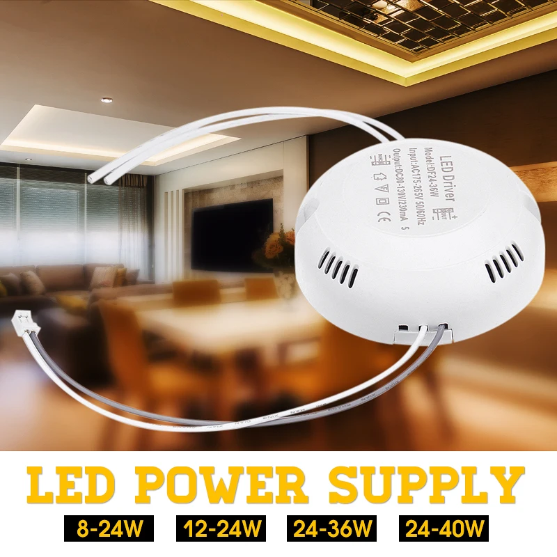 

8W-40W Dimmable Lighting Transformer LED Driver Power Supply Adapter for Led Lamp Panel Ceiling Light Power Supply Accessories