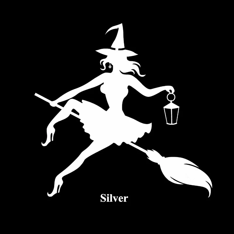 1pc SEEYULE Car Sticker Beautiful Sexy Witch Lady Girl Riding Broom Reflective Vinyl Motorcycle Car Styling Decal Decoration