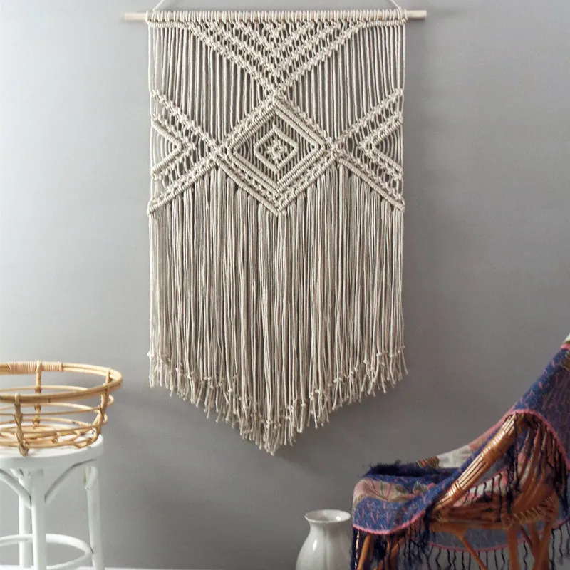 Hand knit cotton tapestry wall living room bedroom decoration wall