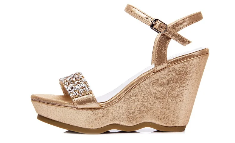 41_Womens Summer Fashion High Platform Wedges Small Size Shoes Online Elegant Rhinestone Sandals On Sale High Quality