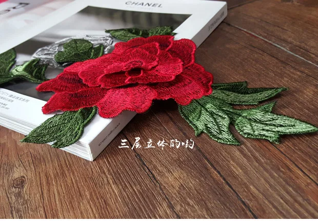 Высококачественные нашивки в виде розы для Одежда из железа diy Вышивка нашивки ремонт strijk applicaties voor kleding