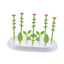 Сушилка для детских бутылочек, бутылочки для цветов и деревьев с крышками, съемный держатель для бутылочек для кормления, Полка для сушки сосок