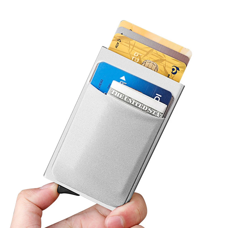 Rfid держатель для карт для мужчин, кошельки, сумка для денег, Мужской винтажный короткий кошелек, маленькие смарт-кошельки, Мини тонкие кошельки, кошельки из металла, Новинка