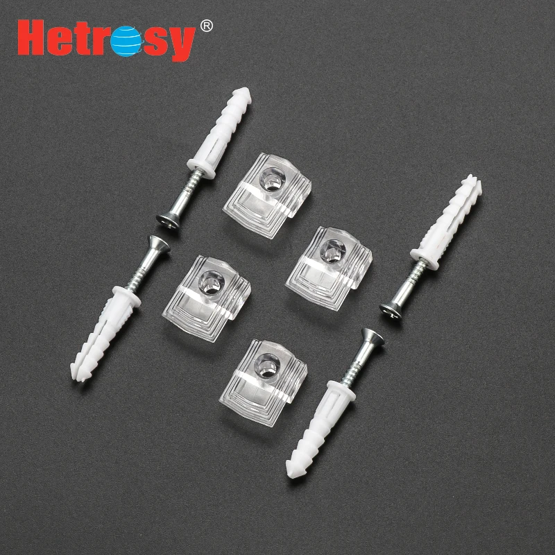 Hetrosy Plastic Mirror Clips Glass Holder Frame Clamp Clip Screw Mount Shelf clamps Package 6 Sets Hetrosy Plastic Mirror Clips Glass Holder Frame Clamp Clip Screw Mount Shelf clamps Package 6 Sets