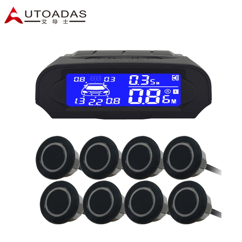 imágenes para AUTOADAS 8080 sistema de aparcamiento con 8 sensores LCD azul impermeable 18.5mm de aparcamiento sensor de aparcamiento imágenes para AUTOADAS 8080 sistema de aparcamiento con 8 sensores LCD azul impermeable 18.5mm de aparcamiento sensor de aparcamiento
