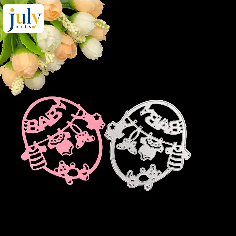 Julyarts Baby Letter Cutting Dies Metal Ellipse Frame Stencils For DIY Scrapbooking Paper Photo Album Teddy Bear Craft | Дом и сад