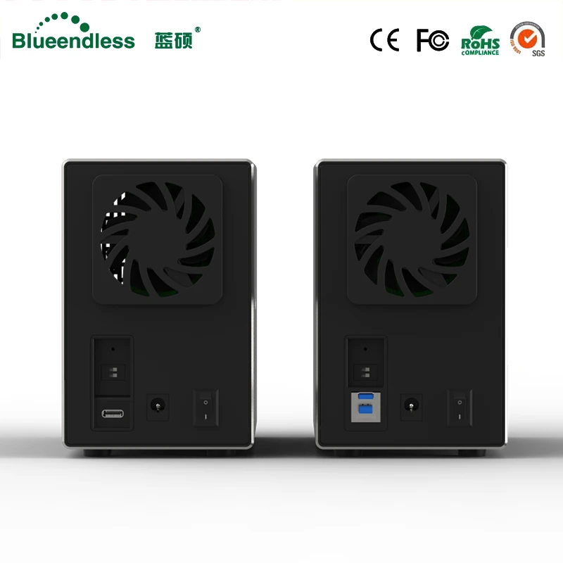 Blueendless алюминиевый корпус для внешнего жесткого диска 2 отсека 3 5 дюйма SATA на USB 0