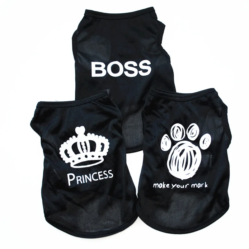 Cute Boss Princess Print Pet Vest Breathable Mesh Dog Clothes Puppy Cat Apprael Chihuahua Clothing for Small Dogs Yorkies 35