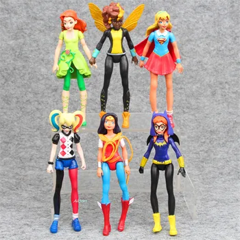 

6Pcs/set Justice League Superhero Wonder Woman Diana Prince PVC Action Figure Collectible Model Toy OPP 15CM B235
