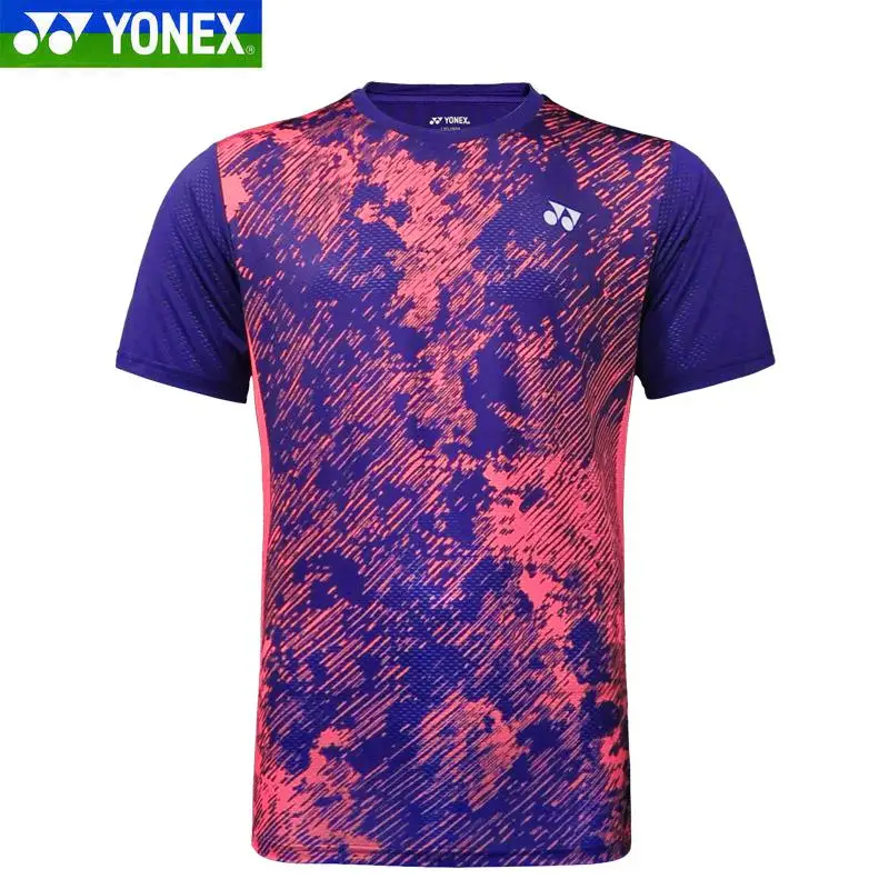 Yonex мужские футболки для бадминтона дышащие удобные быстросохнущие фитнес соревнования с коротким рукавом спортивные футболки - Цвет: Коричневый