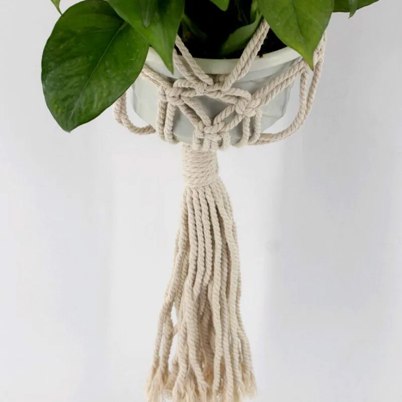 Bohemian Style Beige Handmade Tapestry Wall Hanging Decoration Plant Holder Party Favors 18100102