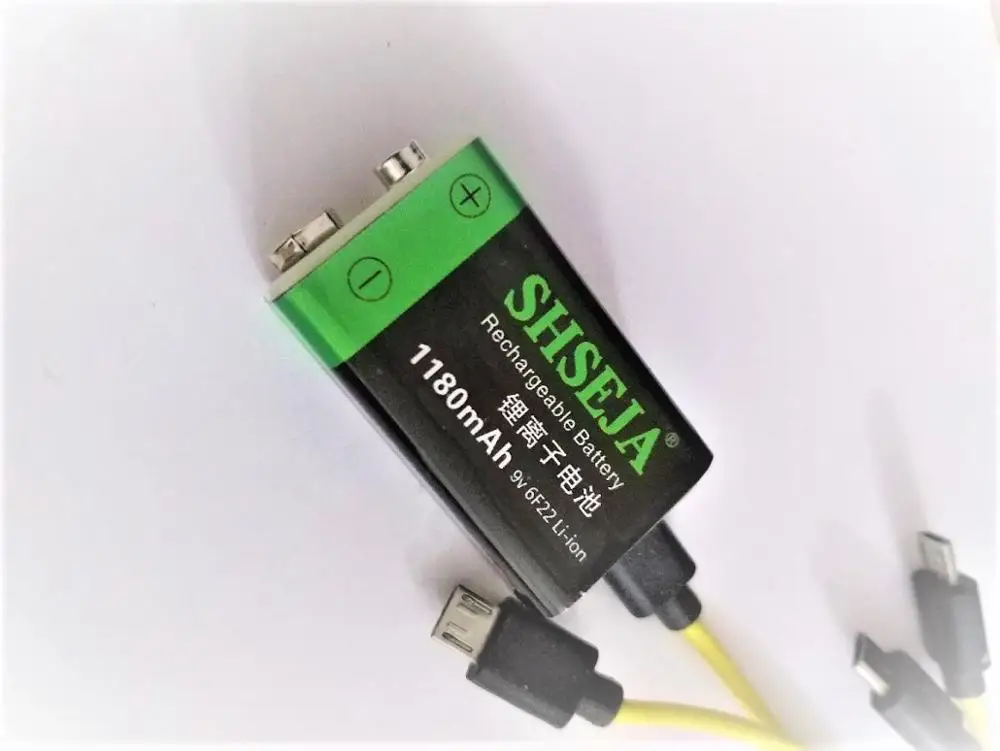 Литий полимерный литий ионный перезаряжаемый аккумулятор 9 В 1180 мАч в USB
