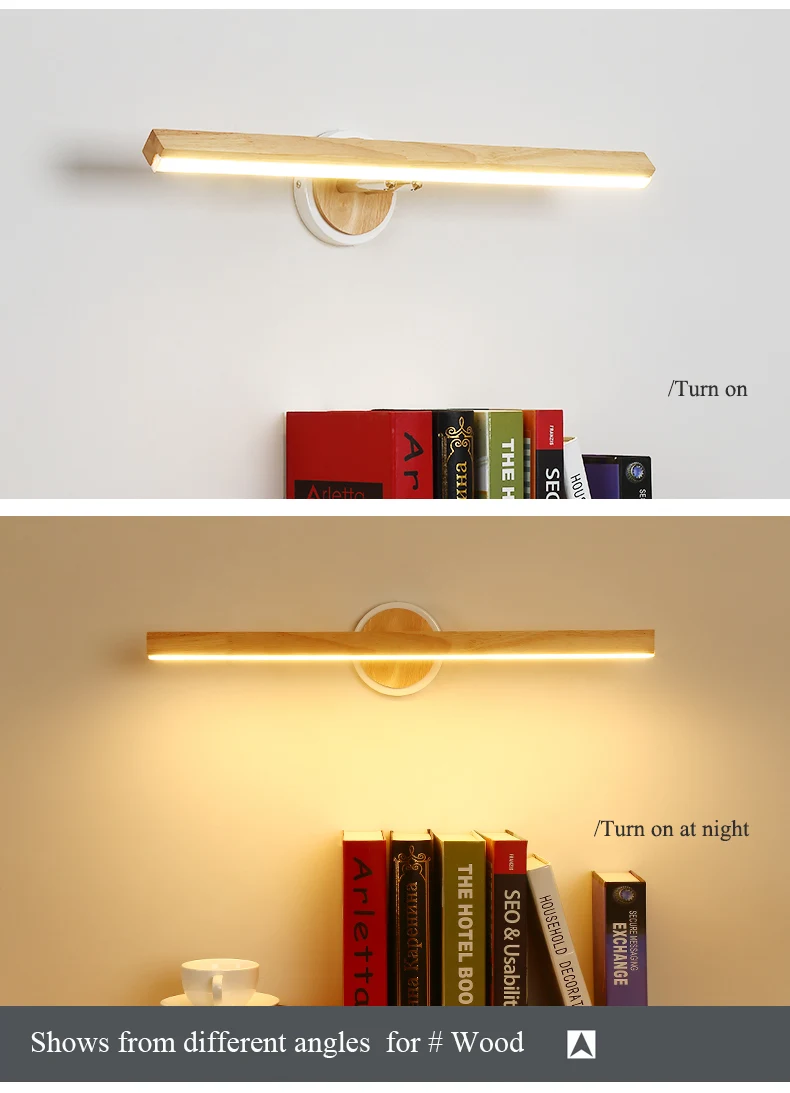 BOTIMI LED Wall Lamp For Bedroom Modern Mirror Lights Wooden Wall Sconce Wood Luminaira Bedside Lights Wall Mount Reading Light BOTIMI LED Wall Lamp For Bedroom Modern Mirror Lights Wooden Wall Sconce Wood Luminaira Bedside Lights Wall Mount Reading Light