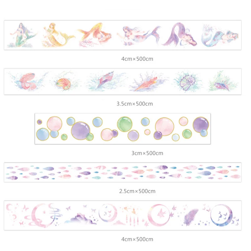 1 шт. креативная Русалочка пузыри васи лента Kawaii канцелярские принадлежности DIY Скрапбукинг Декоративные Маскировочные ленты молочные фото Стикеры для альбомов