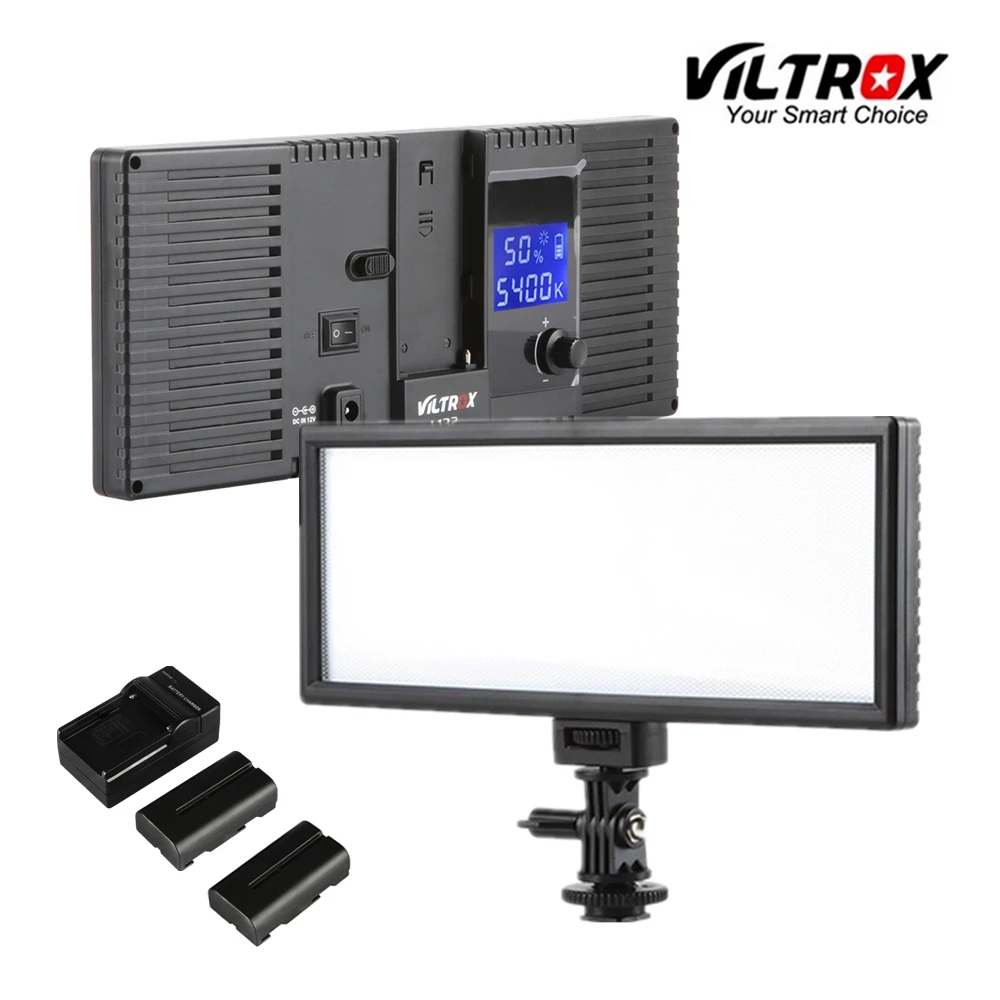 Goedkoop Viltrox L132T LCD Bi Color Dimbare Slanke Draagbare Handheld DSLR Video LED Light + Batterij + Lader voor telefoon youtube show Live