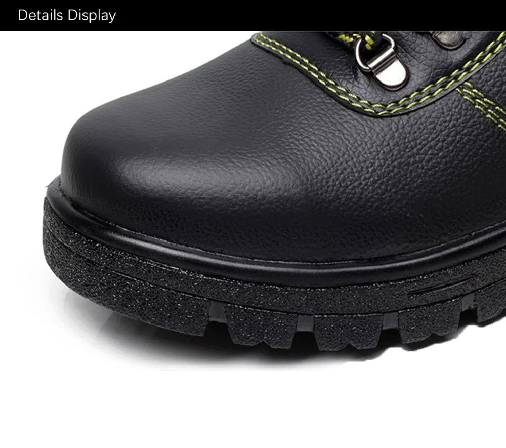 Проколы рабочая обувь 2018 модная черная Мужская защитная обувь со стальным носком рабочая обувь со стальным носком анти-удар