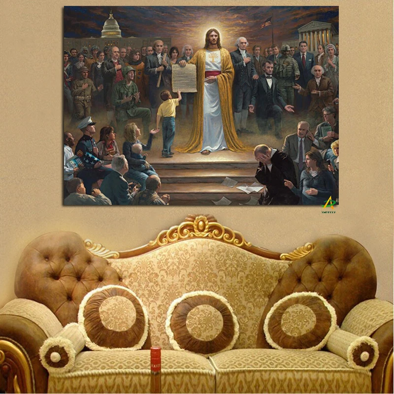 

YWDECOR Jesus Returns to Earth Digital Prints Canvas Painting Christian Religion for Wall Art Living Room Home Decoration Poster