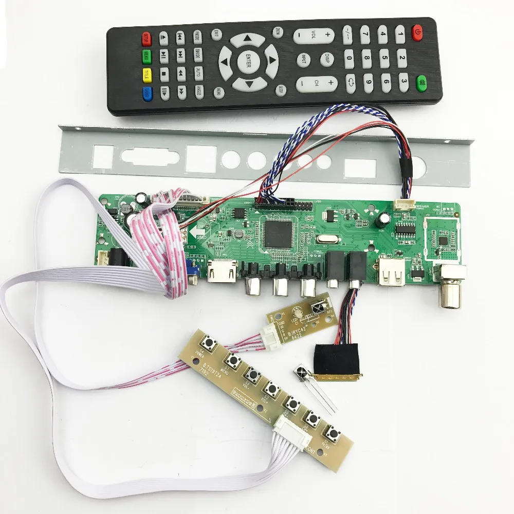 

TSUMV56RUUL-Z1 Universal LCD TV Controller Driver Board PC/VGA/HDMI/USB Interface 40P 1ch-6 bit lvds cable +keypad